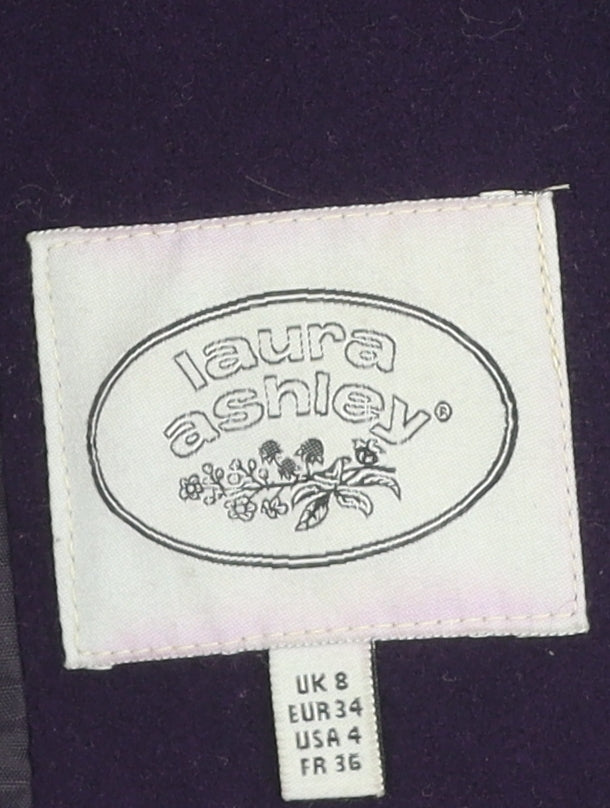 Laura Ashley Women's Purple Classic Overcoat Size 8 Formal