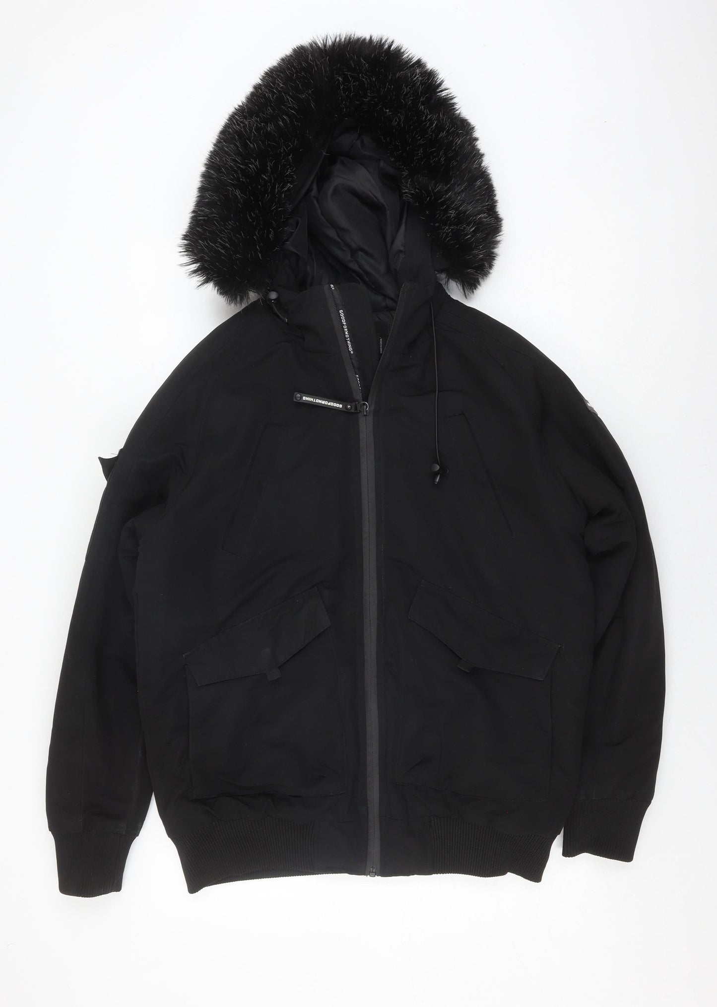 Mens UK Size S Goodfornothing Black Bomber Jacket