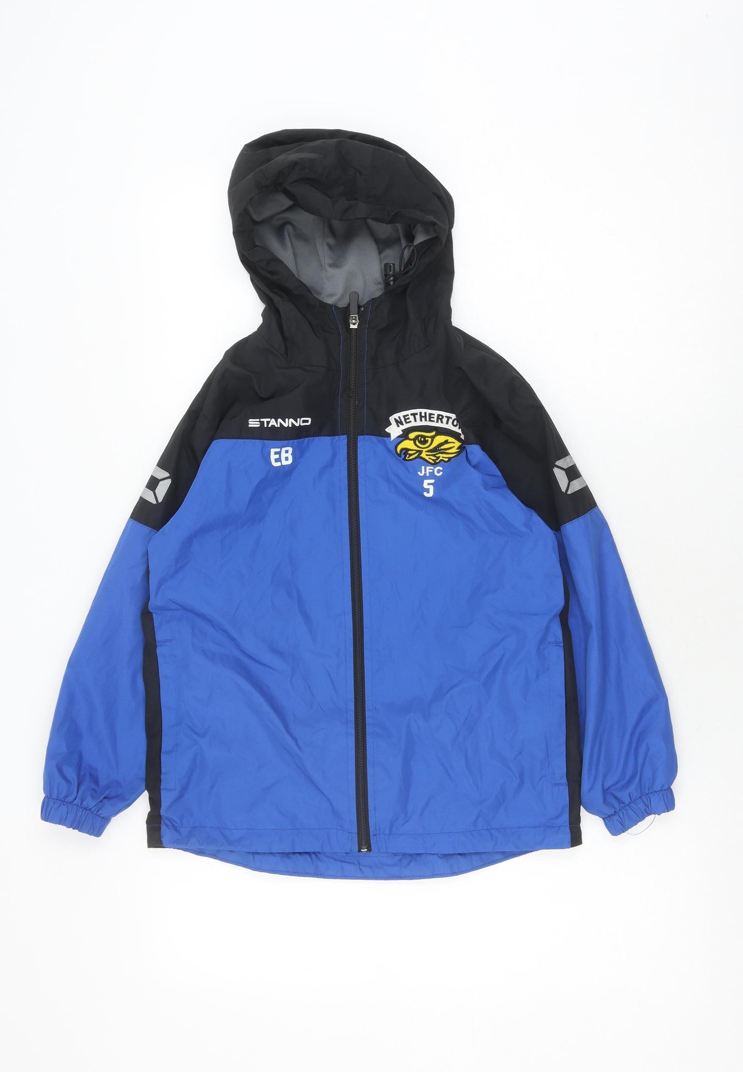 Stanno Boys Blue Windbreaker Jacket Size 11 Hooded