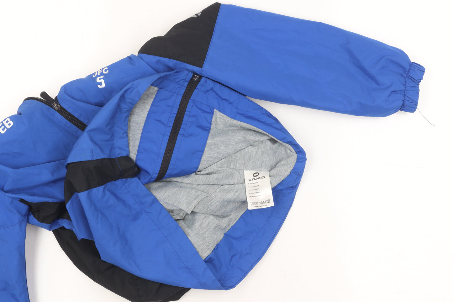 Stanno Boys Blue Windbreaker Jacket Size 11 Hooded