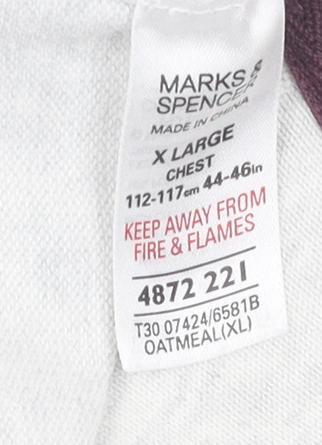 Mens UK Size XL Marks and Spencer Beige Pullover Sweatshirt