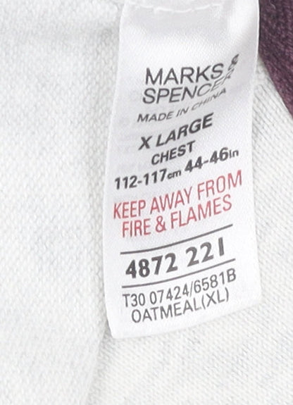 Mens UK Size XL Marks and Spencer Beige Pullover Sweatshirt