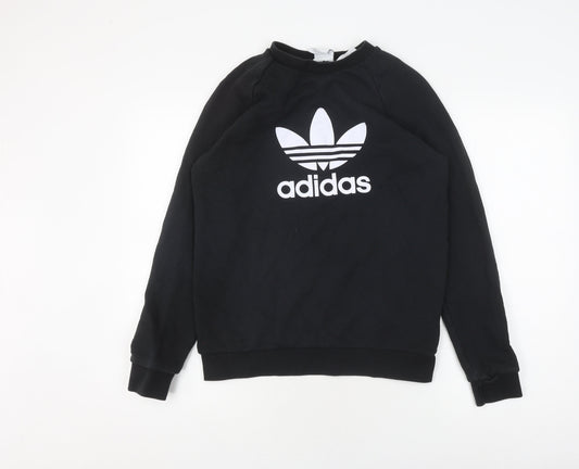 Adidas Men's Black Logo Sweatshirt, Size S, Pullover