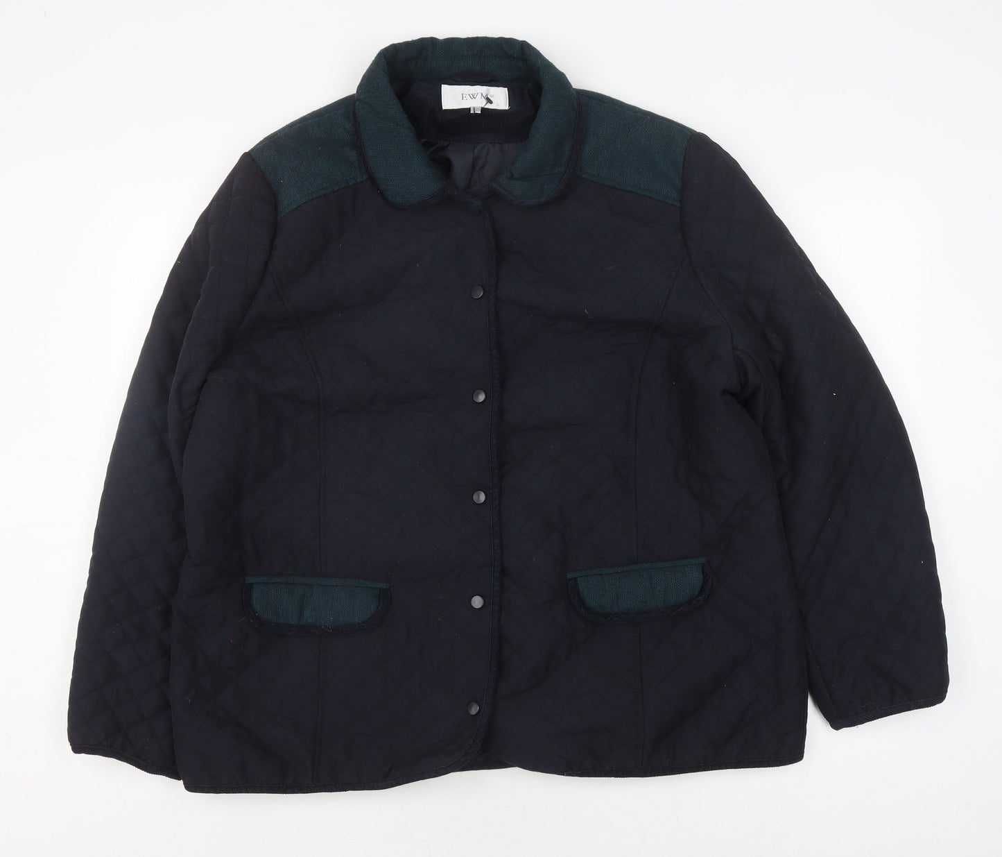 Womens UK Size 2 EWM Black Quilted Coat
