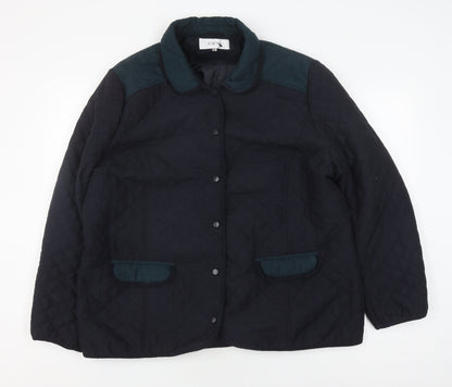 Womens UK Size 2 EWM Black Quilted Coat