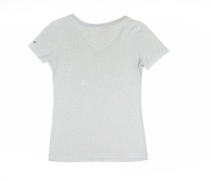 Reebok Women’s Grey V-Neck T-Shirt, Size S