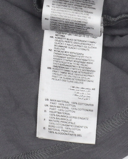 Adidas Men's Grey Cotton T-Shirt, Size S, Crew Neck