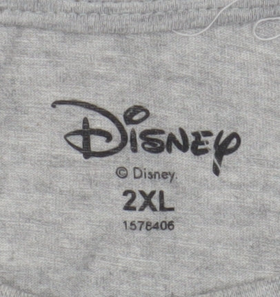 Mens UK Size 2XL Disney Grey  T-Shirt