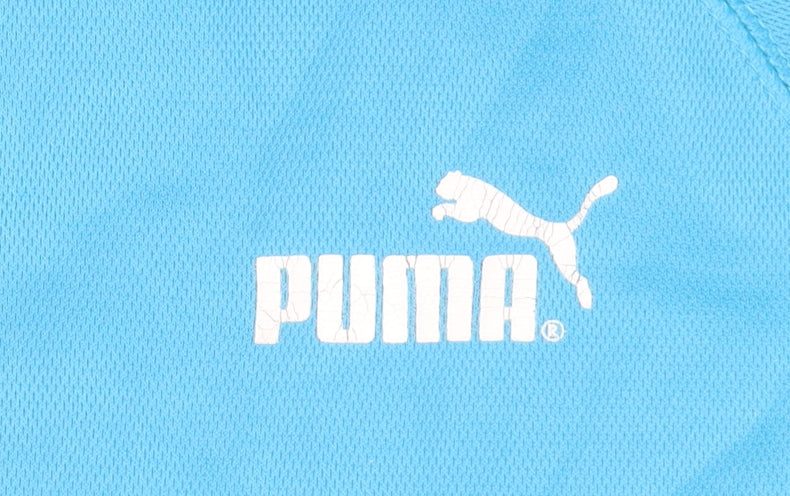 Puma Unisex Blue Running T-Shirt M Lightweight Logo