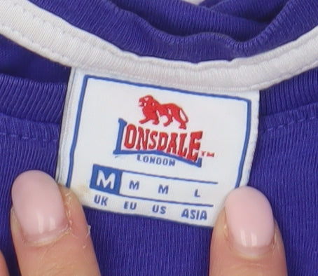 Lonsdale Unisex Purple Tank Top M Cotton Casual
