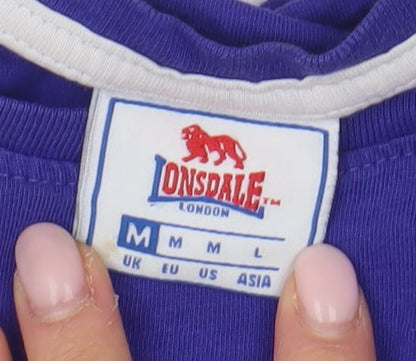 Lonsdale Unisex Purple Tank Top M Cotton Casual