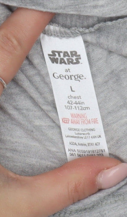 George Men's Grey Star Wars Mandalorian T-Shirt L