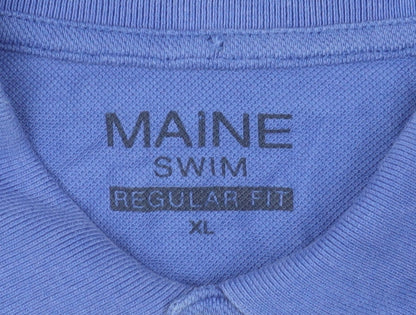 Maine Men's Blue XL Regular Fit Polo Shirt