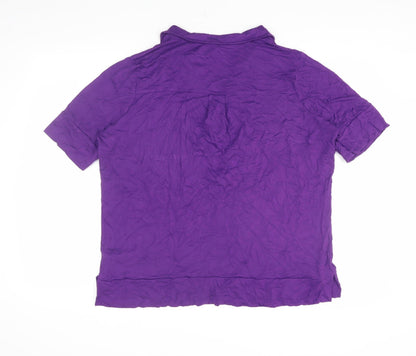 Womens UK Size L Long Tall Sally Purple Basic Polo