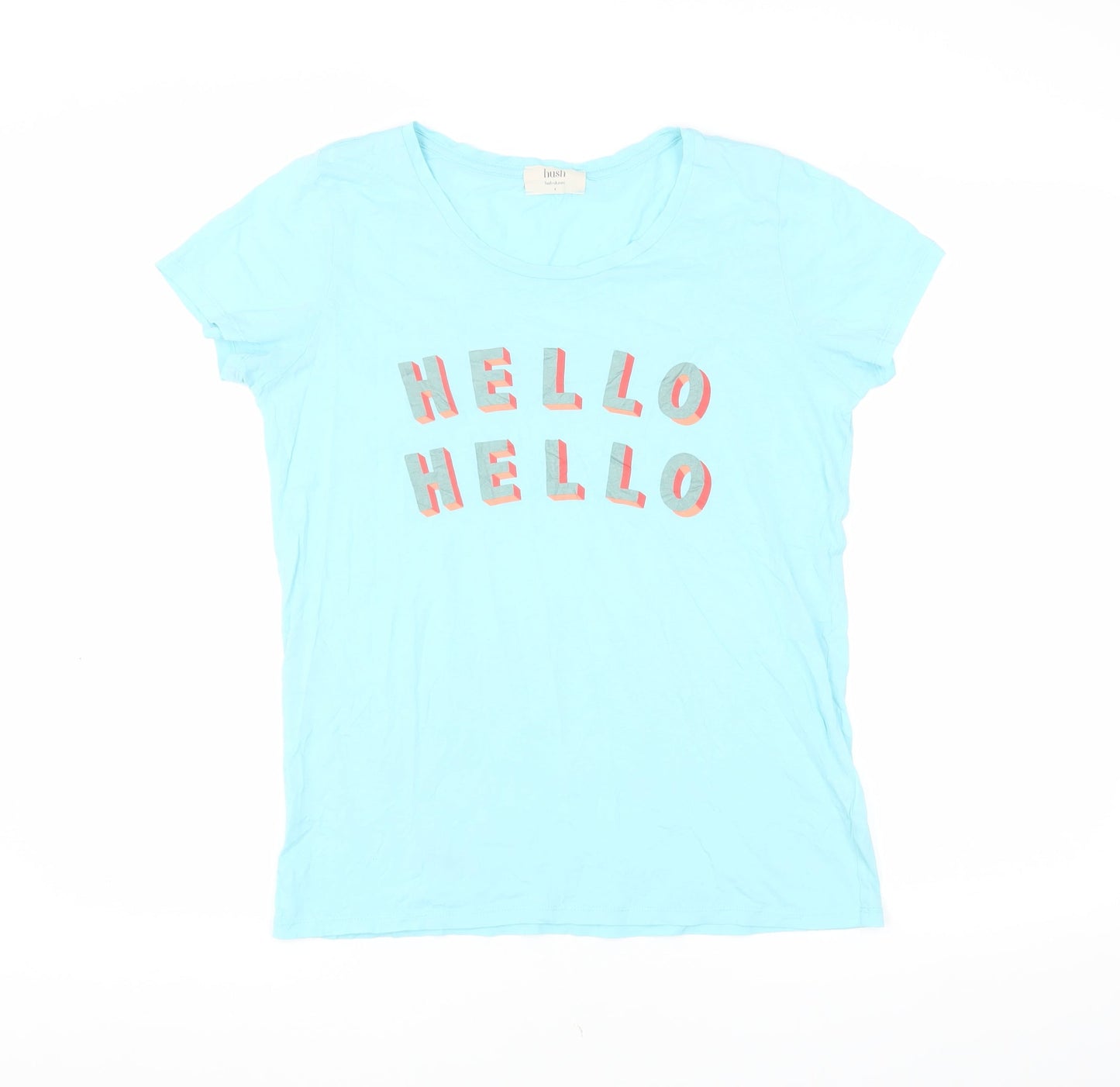 Womens UK Size 8 Hush Blue Basic T-Shirt