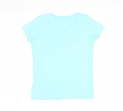 Womens UK Size 8 Hush Blue Basic T-Shirt