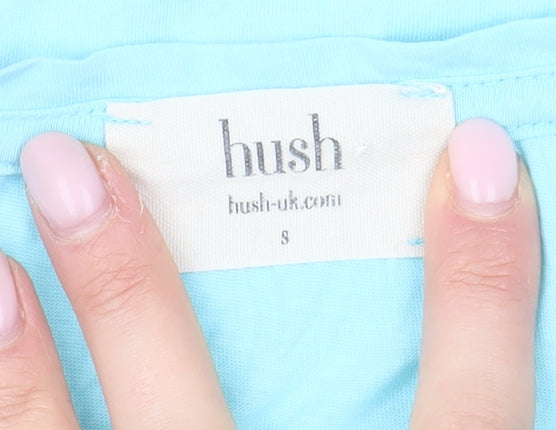 Womens UK Size 8 Hush Blue Basic T-Shirt