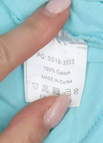 Womens UK Size 8 Hush Blue Basic T-Shirt