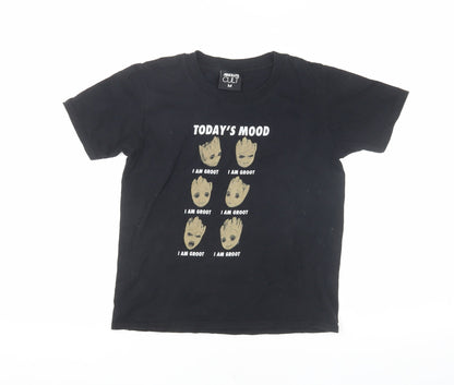 Absolute Cult Black Groot Graphic T-Shirt - Girls M