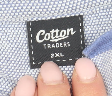 Cotton Traders Men's Blue Short Sleeve Polo 2XL