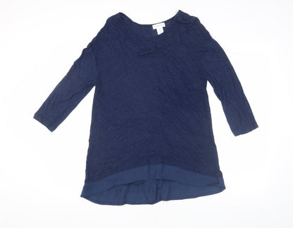 Antibes Blanc Women's Blue Tunic in Size L, Relaxed Fit