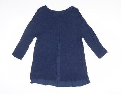 Antibes Blanc Women's Blue Tunic in Size L, Relaxed Fit
