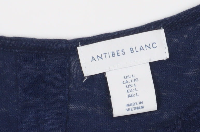 Antibes Blanc Women's Blue Tunic in Size L, Relaxed Fit