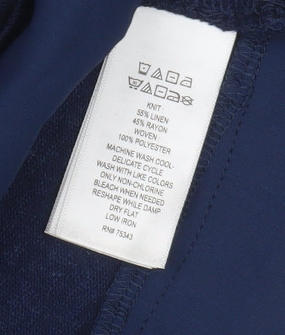 Antibes Blanc Women's Blue Tunic in Size L, Relaxed Fit