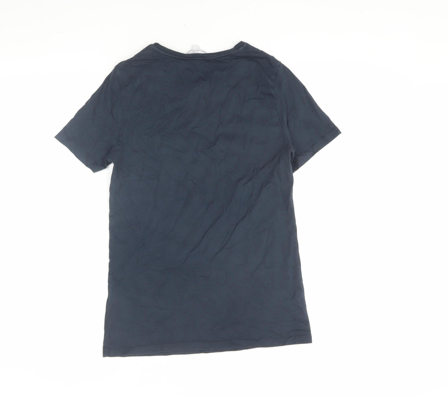 Womens UK Size 8 Red Herring Blue Basic T-Shirt