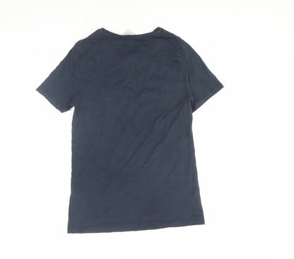 Womens UK Size 8 Red Herring Blue Basic T-Shirt