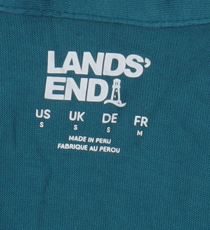 Lands' End Women's Blue Blouse, Size S, 3/4 Sleeve