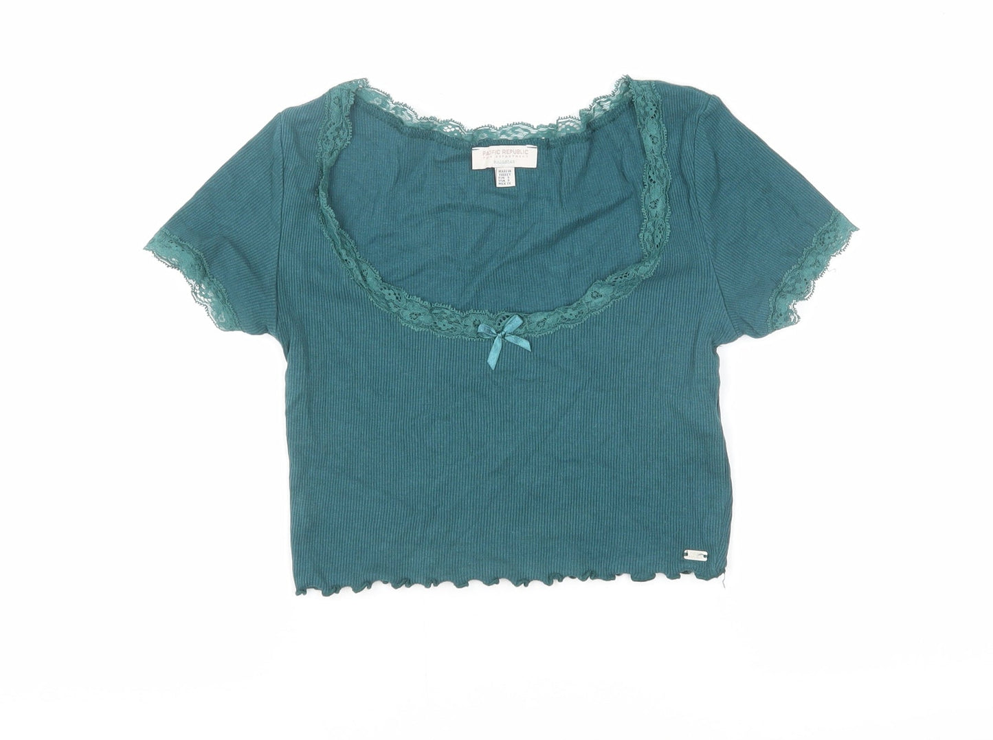 Teens UK Size S Pacific Republic Green Basic T-Shirt