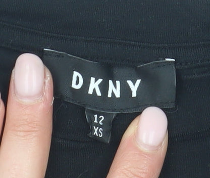 DKNY Girls Black XS Graphic Print T-Shirt Logo