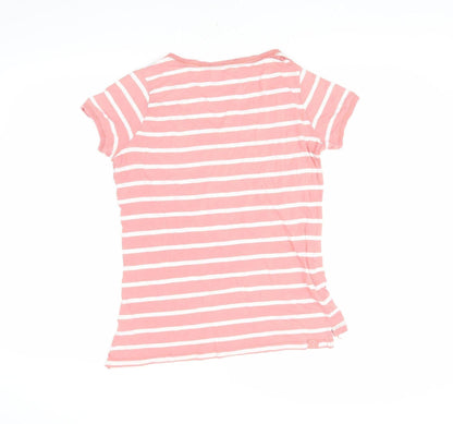 Womens UK Size 10 Fat Face Pink Basic T-Shirt