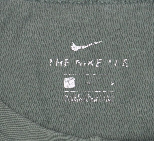 Nike Green Men's S Cotton T-Shirt, Short Sleeve Solid