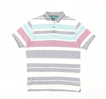 Maine Striped Polo Shirt, Men's Small, Multicoloured Cotton