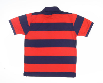 Silver Stone Men's Red Striped Polo Shirt Size S