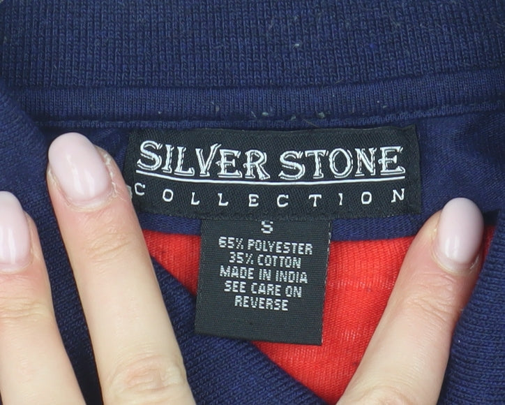 Silver Stone Men's Red Striped Polo Shirt Size S