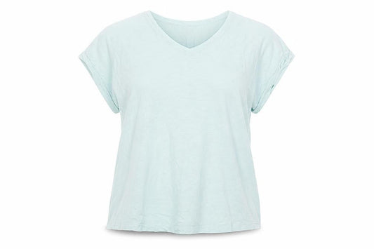 Womens UK Size L Lands' End Blue Basic T-Shirt