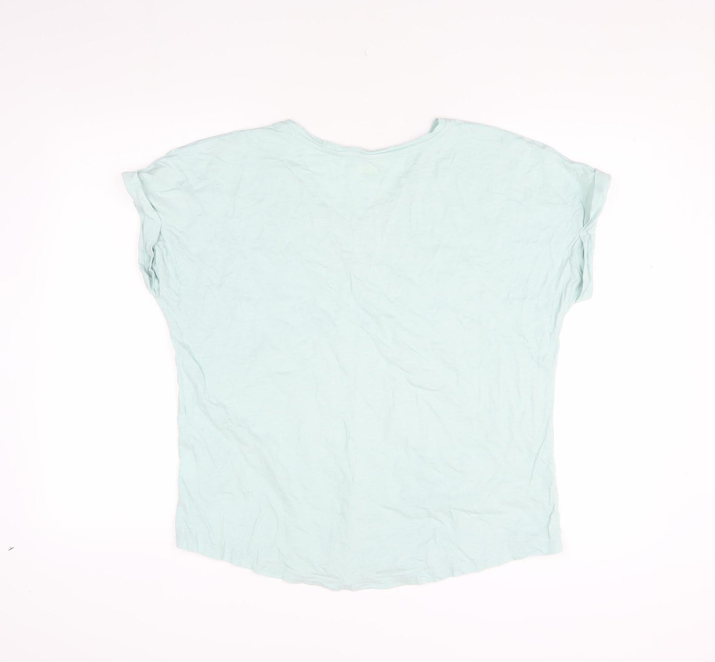 Lands' End Women's Blue V-Neck T-Shirt Size L