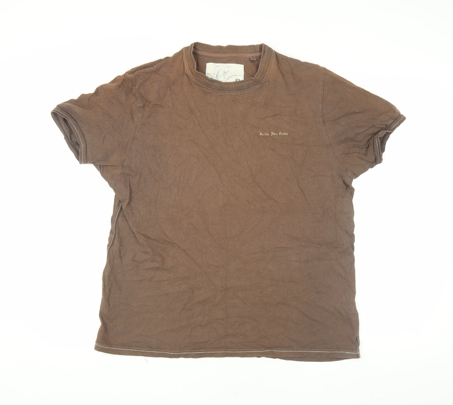 Unisex Adults UK Size M Rocha John Rocha Brown Basic T-Shirt