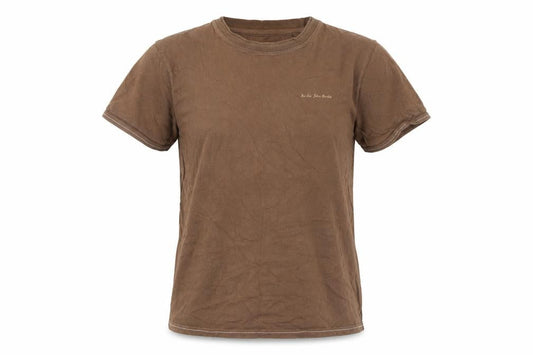 Front view of RJR.John Rocha Brown unisex cotton t-shirt m casual wear
