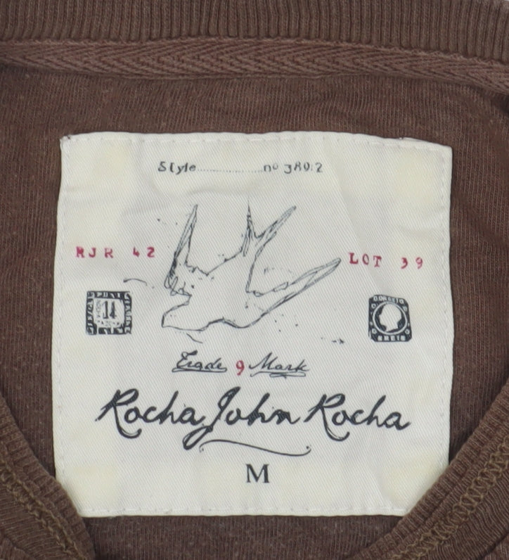 Unisex Adults UK Size M Rocha John Rocha Brown Basic T-Shirt