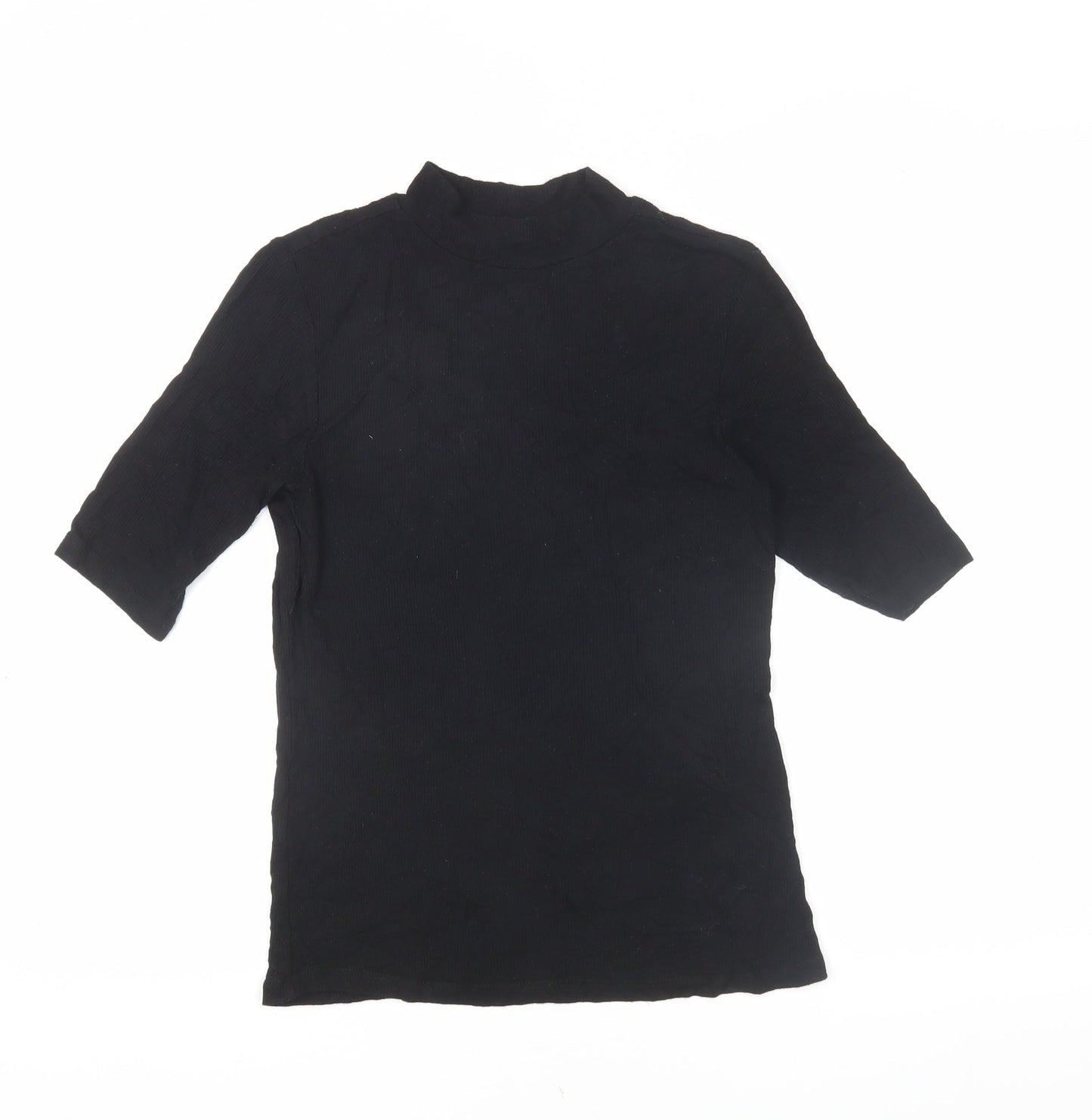 Womens UK Size S VERO MODA Black Basic T-Shirt