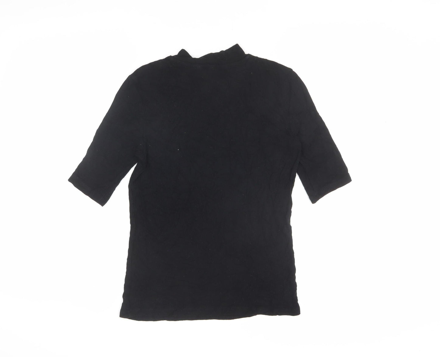 Womens UK Size S VERO MODA Black Basic T-Shirt