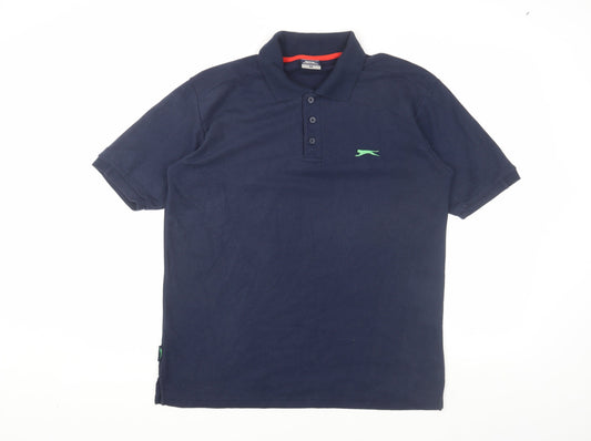 Slazenger Men's Blue Polo Shirt M Short Sleeve Sports