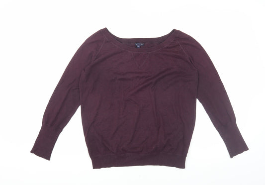 Gap Women's Purple Pullover Jumper, S, Boat Neck