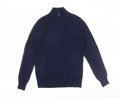 Mens UK Size M Savile Row Blue Bomber Jacket