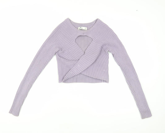 Womens UK Size S Hollister Purple Pullover Jumper