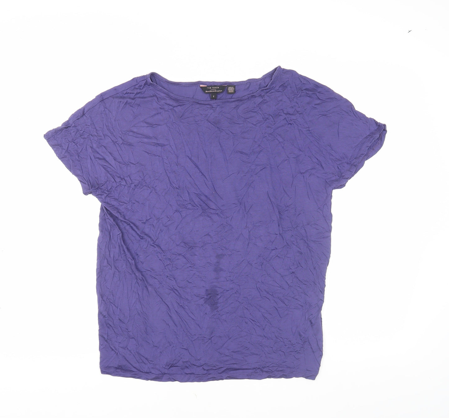 Womens UK Size 6 Ted Baker Purple Basic T-Shirt